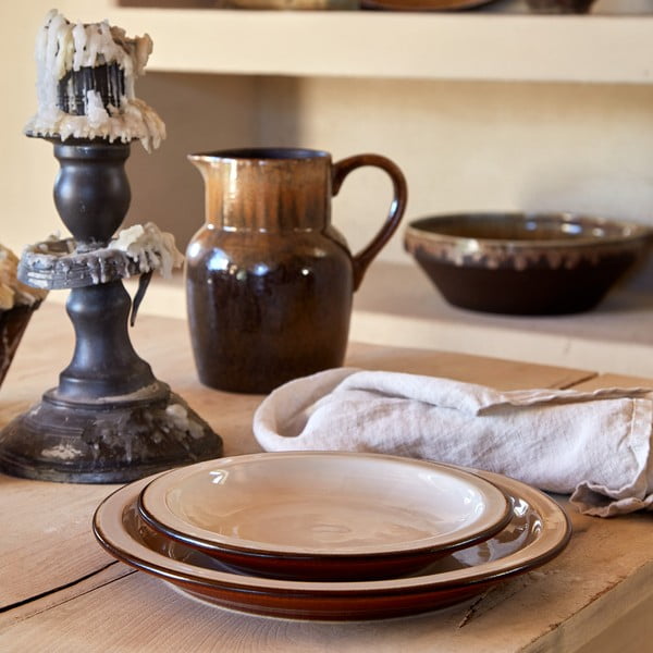 Farfurie pentru desert din gresie cărămiziu-bej ø 20 cm Poterie – Casafina-image-2