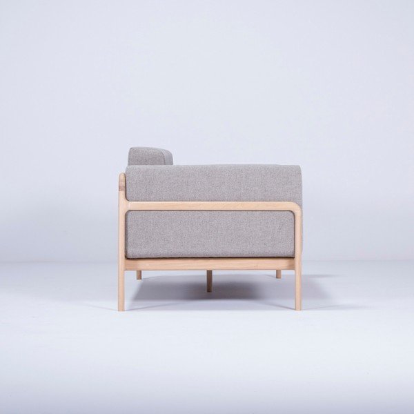 Canapea cu structură din lemn de stejar Gazzda Fawn, 180 cm, gri-image-3