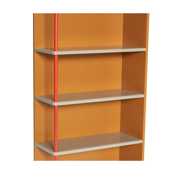 Bibliotecă de perete portocalie din lemn masiv de frasin 60x109 cm Apollo – Hübsch-image-2