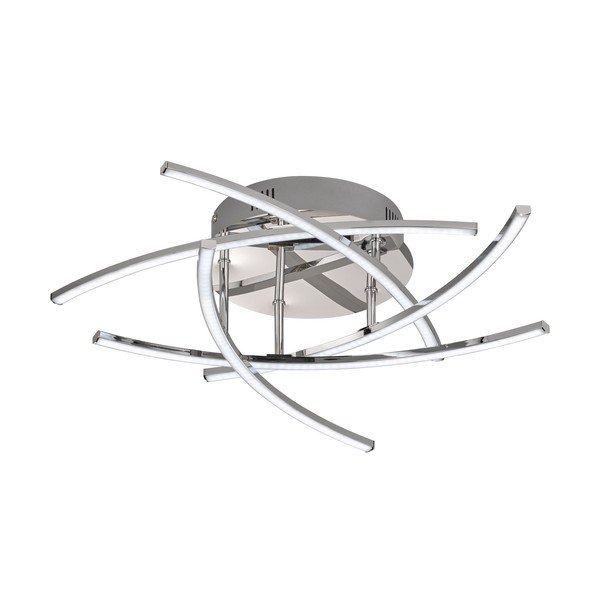 Plafonieră argintie LED cu control prin telecomandă din metal Cross – Fischer & Honsel