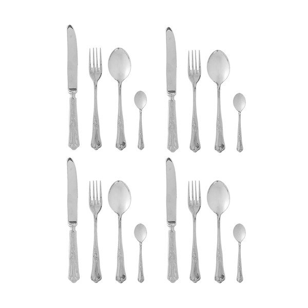 Tacâmuri argintii din oțel inoxidabil 16 buc. Tilly – Bloomingville