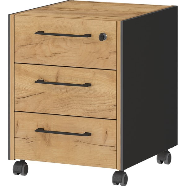Dulap gri antracit/în culoare naturală cu aspect de lemn de stejar 42x54x49 cm Podium – Germania-image-3