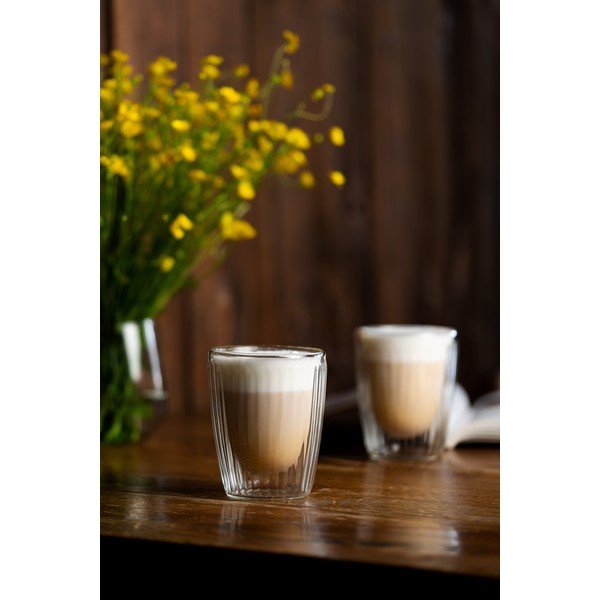 Căni 2 buc. pentru cappuccino din sticlă 250 ml Livio Duo – Vialli Design-image-4