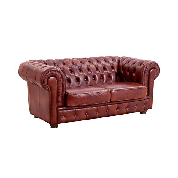 Canapea din piele Max Winzer Bridgeport, roșu, 172 cm-image-1