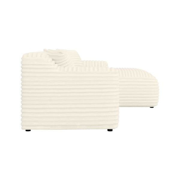 Colțar crem cu tapițerie din catifea reiată  (cu colț pe partea dreaptă, cu șezlong) Martin – Ropez-image-3