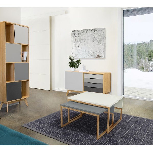 Măsuță pentru cafea Woodman Cubis, gri-image-1