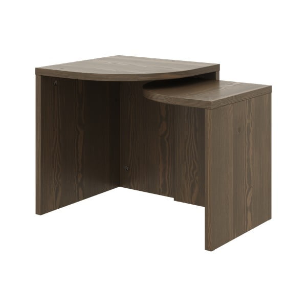 Măsuțe de cafea maro închis 2 buc. din lemn de pin Combine – Karup Design