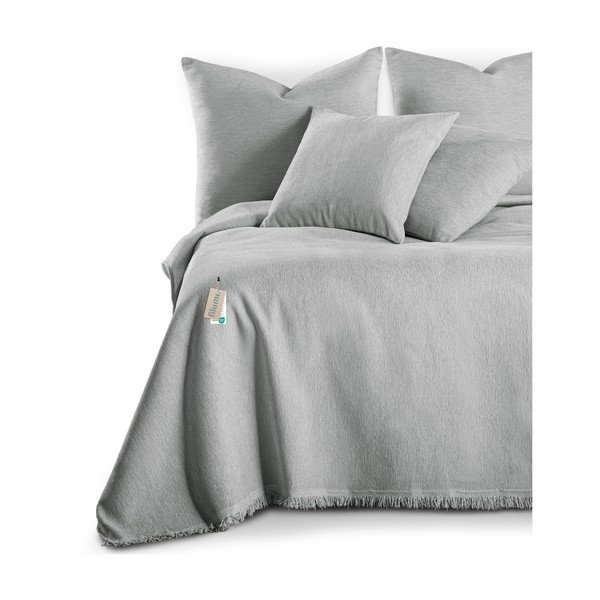 Cuvertură gri deschis din janilie 220x240 cm Talo – Filumi