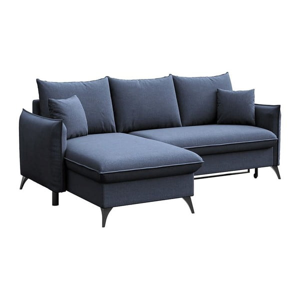 Colțar albastru extensibil, cu spațiu de depozitare (cu colț pe partea stângă, cu șezlong) Brim – Rodier-image-2