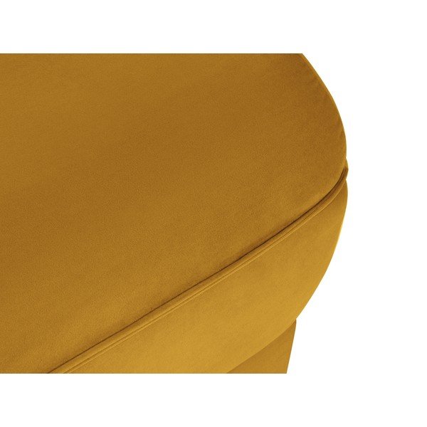 Taburet galben cu tapițerie din catifea Lando – Micadoni Home-image-4