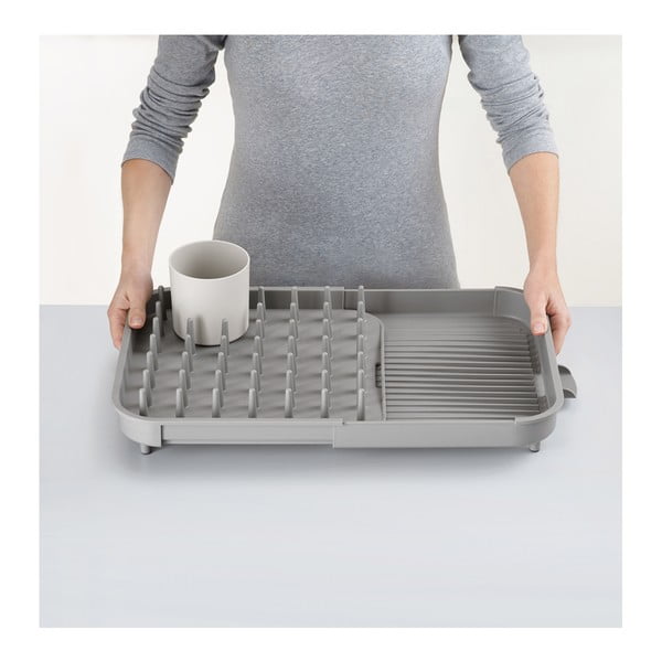 Scurgător de vase gri ajustabil din plastic 34x37 cm Duo – Joseph Joseph-image-3