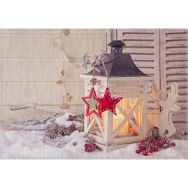 Covor Vitaus Christmas Period Lantern With Small Red Star, 50 x 80 cm