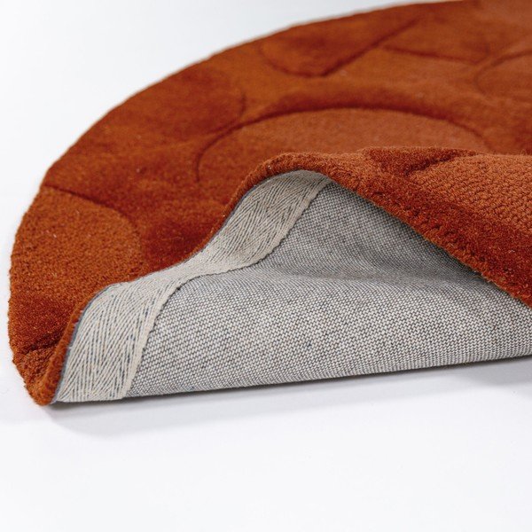 Covor teracotă țesut manual rotund din lână ø 160 cm Gigi – Flair Rugs-image-4