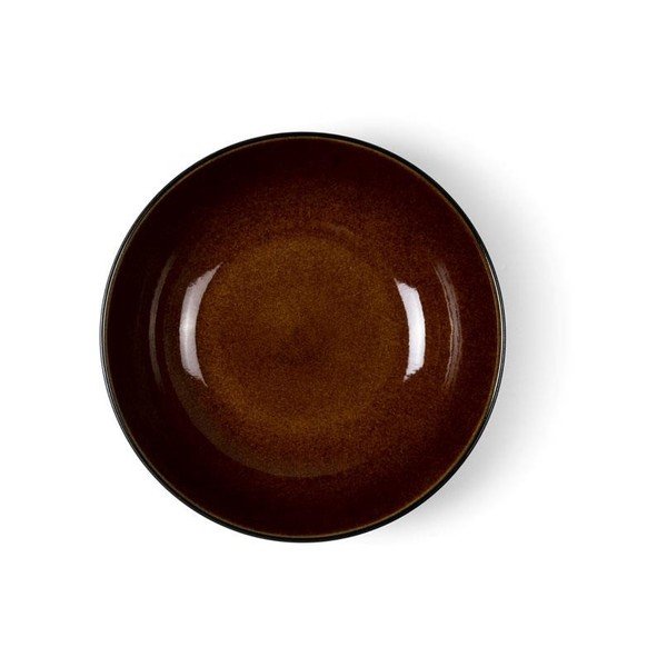 Farfurie neagră/chihlimbar adâncă din gresie ø 24 cm Gastro Black/Amber – Bitz-image-1