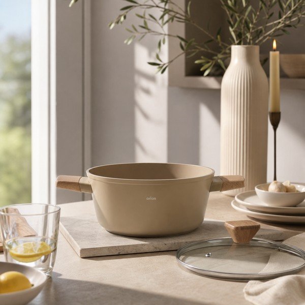 Cratiță cu capac/cu suprafață ceramică 6,6 l Ecrina – Orion-image-1