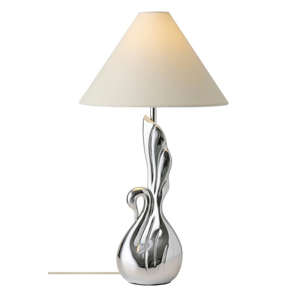 Veioză albă/argintie din polirășină (înălțime 53 cm) Swan – Ellos Home