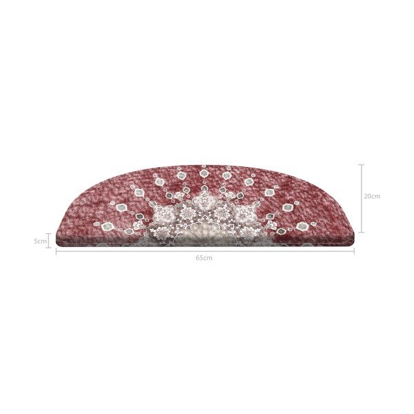 Covorașe pentru scări roșii în set de 16 bucăți 65x20 cm Chakra - Vitaus-image-4