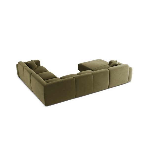 Colțar verde deschis cu tapițerie din catifea (în formă de "U") Molino – Micadoni -image-2