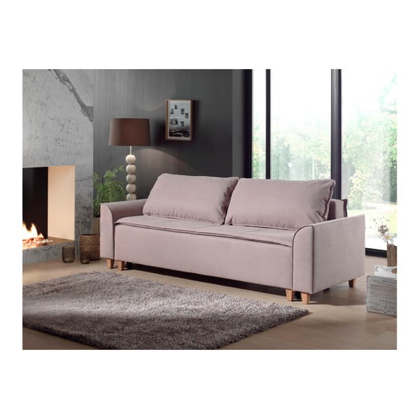 Canapea extensibilă Sinkro Herman, gri roz
