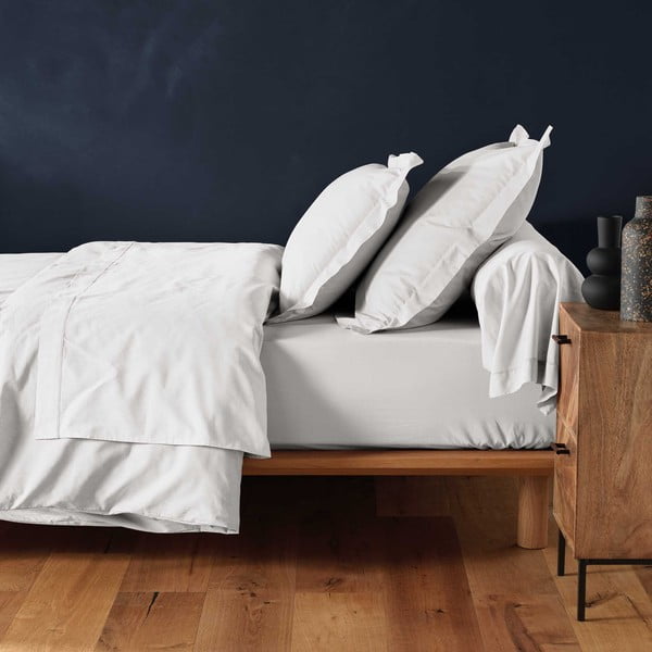 Cearceaf alb din bumbac cu elastic 160x200 cm Lina – douceur d'intérieur-image-1