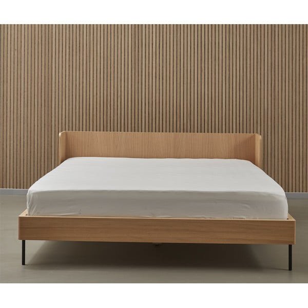 Pat dublu cu aspect de lemn de stejar 160x200 cm Wrap - Bonami Selection-image-4