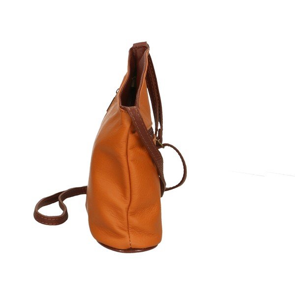 Geantă de mână din piele maro coniac Chicca Borse Garturo-image-2