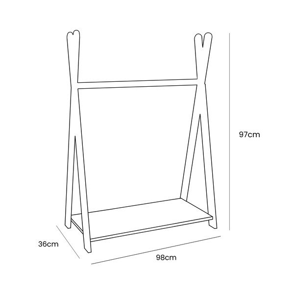 Cuier pentru copii în culoare naturală cu aspect de lemn de pin 98x97 cm Montessori – Meowbaby-image-1
