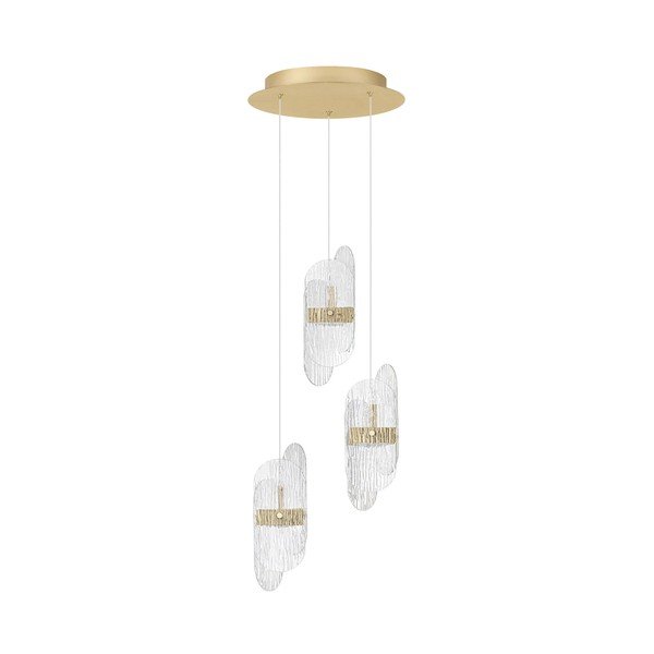 Lustră alămie LED cu intensitate reglabilă din metal cu abajur din sticlă ø 32 cm Lucien – Nova Luce