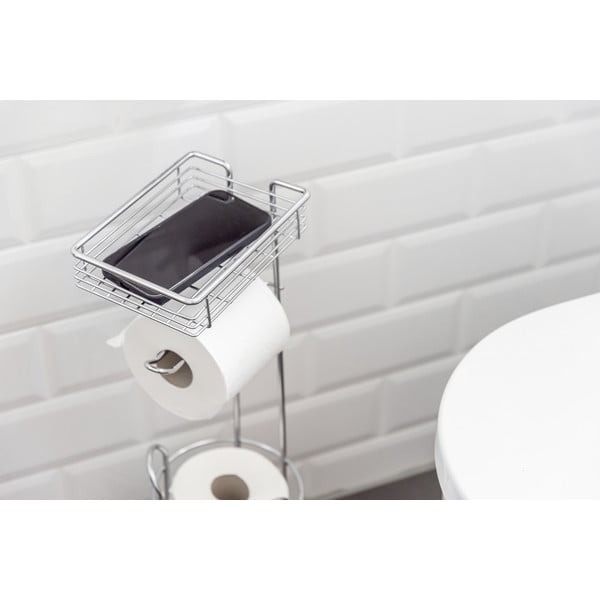 Suport pentru hârtie igienică argintiu din oțel cromat – Wenko-image-3