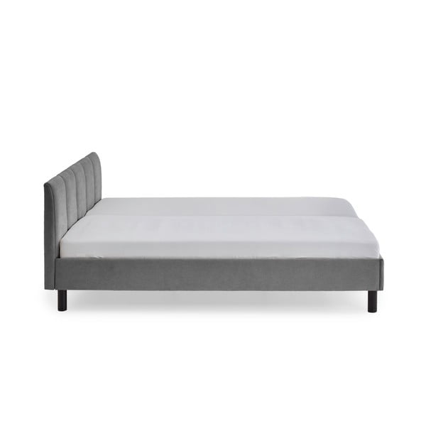 Pat matrimonial gri tapițat fără somieră 180x200 cm Joker – Meise Möbel-image-3