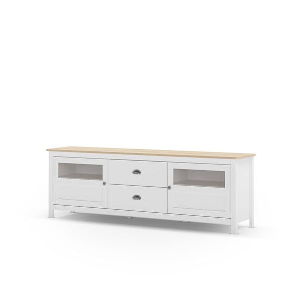 Comodă TV albă din lemn de pin 180x59 cm Misti – Marckeric-image-2