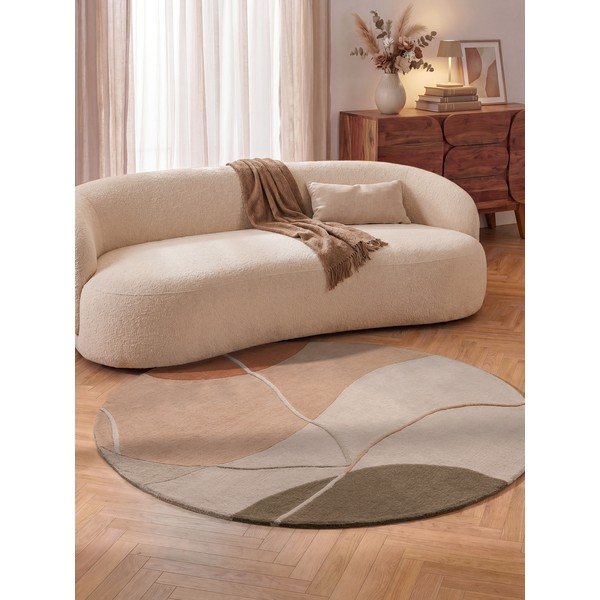 Covor roz prăfuit rotund din lână ø 160 cm Arteo – Villeroy&Boch-image-4