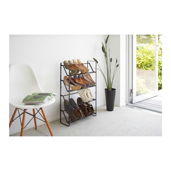 Pantofar cu 4 etaje YAMAZAKI Frame, negru-image-1