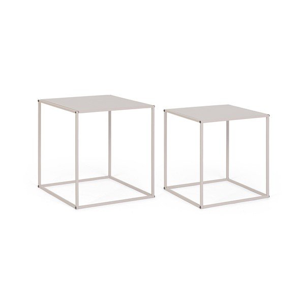 Măsuțe de cafea bej 2 buc. din metal 38x38 cm Alrik – Yes Everyday-image-2