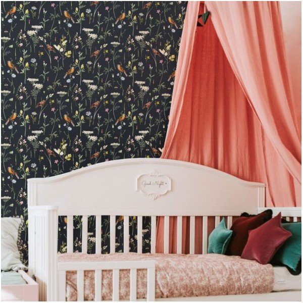 Tapet 100x280 cm Meadow with Birds – Dekornik-image-1