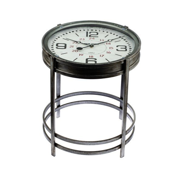 Masă de cafea din metal cu ceas Dakls Rustico, ⌀ 42,4 cm