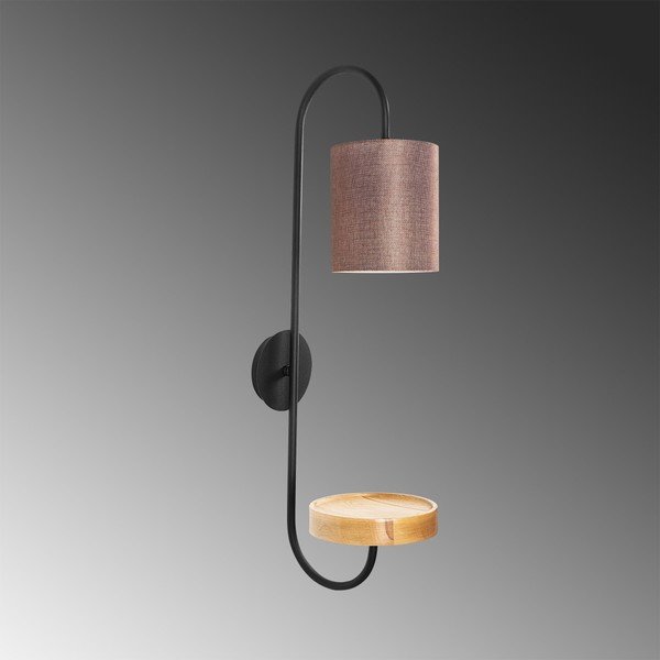 Aplică metalică cu abajur maro închis Opviq lights Marylena, negru-image-1