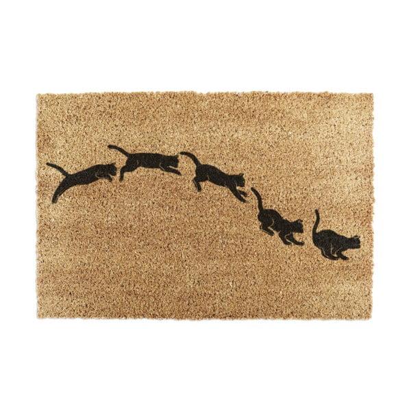 Covoraș de intrare din fibre de nucă de cocos 40x60 cm Jumping Cats – Artsy Doormats