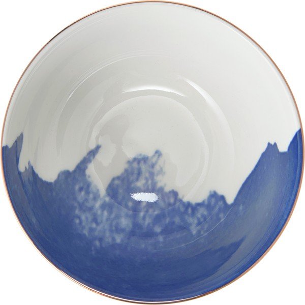 Set de 2 boluri din porțelan Westwing Collection Rosie, ø 15 cm, albastru-alb-image-1