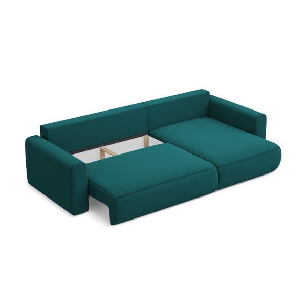 Colțar turcoaz extensibil/cu spațiu de depozitare cu tapițerie din catifea (cu colț pe partea dreaptă/cu șezlong) Kapua – Makamii-image-4