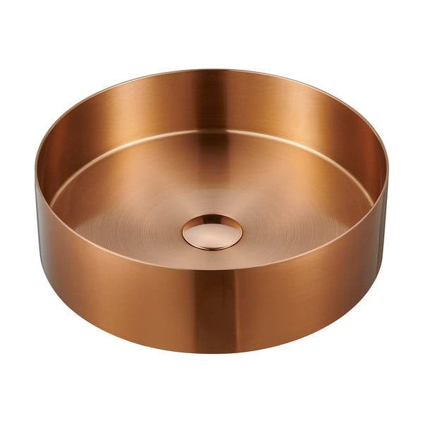 Chiuvetă arămie rotundă din oțel inoxidabil ø 38 cm Aurum – Sapho