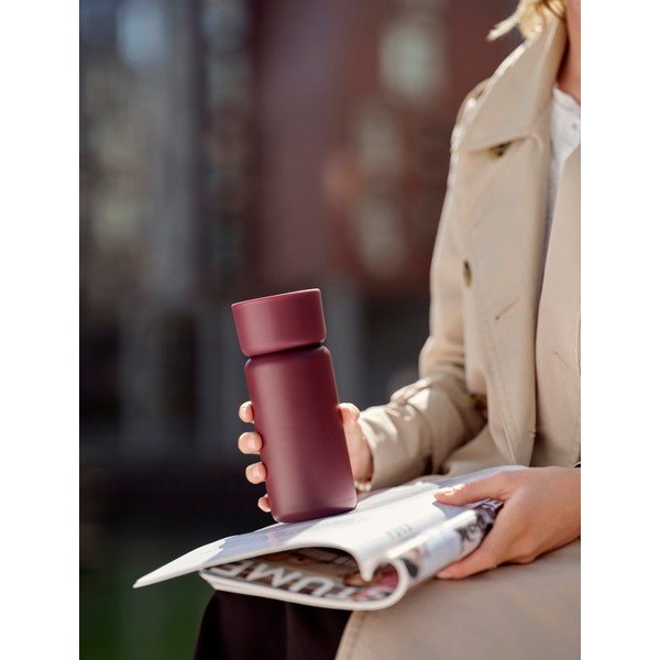 Cană termos burgundy din oțel inoxidabil 400 ml Singles – Zone-image-1