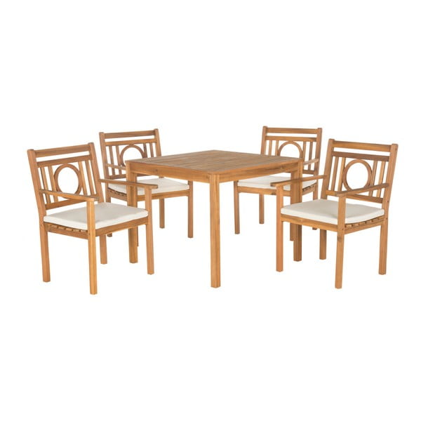Set masă pentru grădină și scaune din lemn de acacia Safavieh Malaga