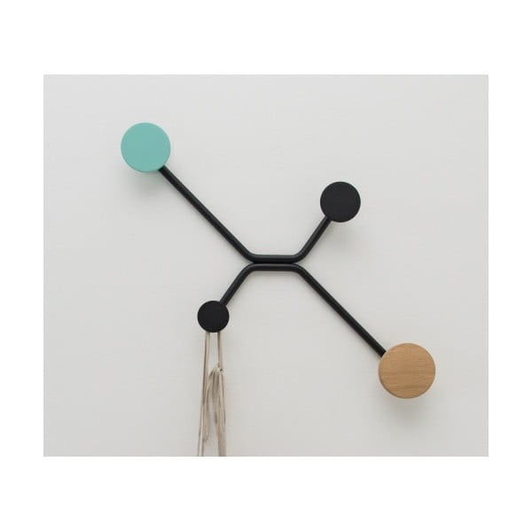 Cuier de perete Gazzda Hook, detaliu verde mentolat, negru-image-3