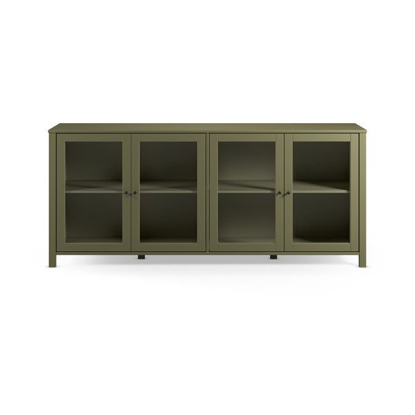 Vitrină verde din lemn de pin 186x80x40 cm Alessandra – Marckeric-image-2