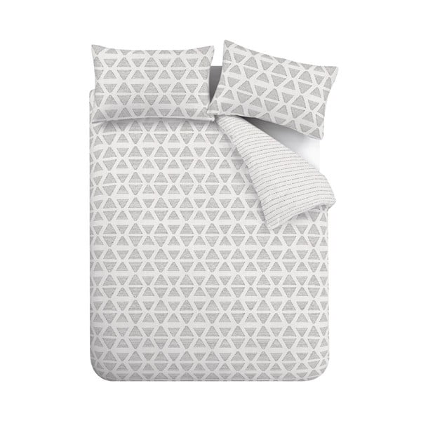 Lenjerie de pat neagră-albă pentru pat de o persoană 135x200 cm Tufted Print Geo – Catherine Lansfield