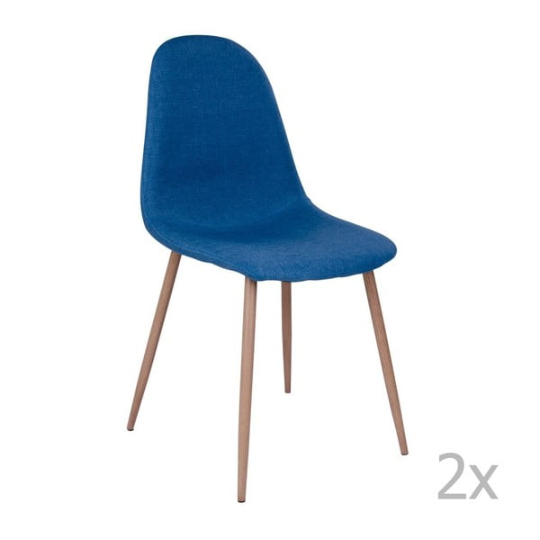 Set 2 scaune cu picioare maro House Nordic Stockholm, albastru