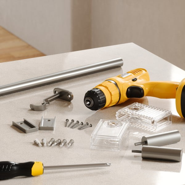 Galerie de perdea argintiu-mat extensibilă din oțel 107 - 305 cm Flute – Umbra-image-1