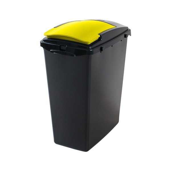 Capac pentru coș de gunoi galben pentru reciclare din plastic – Addis-image-1