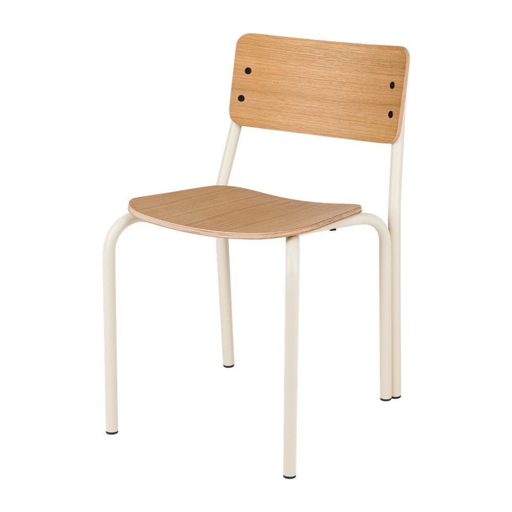 Scaun de dining în culoare naturală stivuibil cu aspect de lemn de stejar Kei – noo.ma